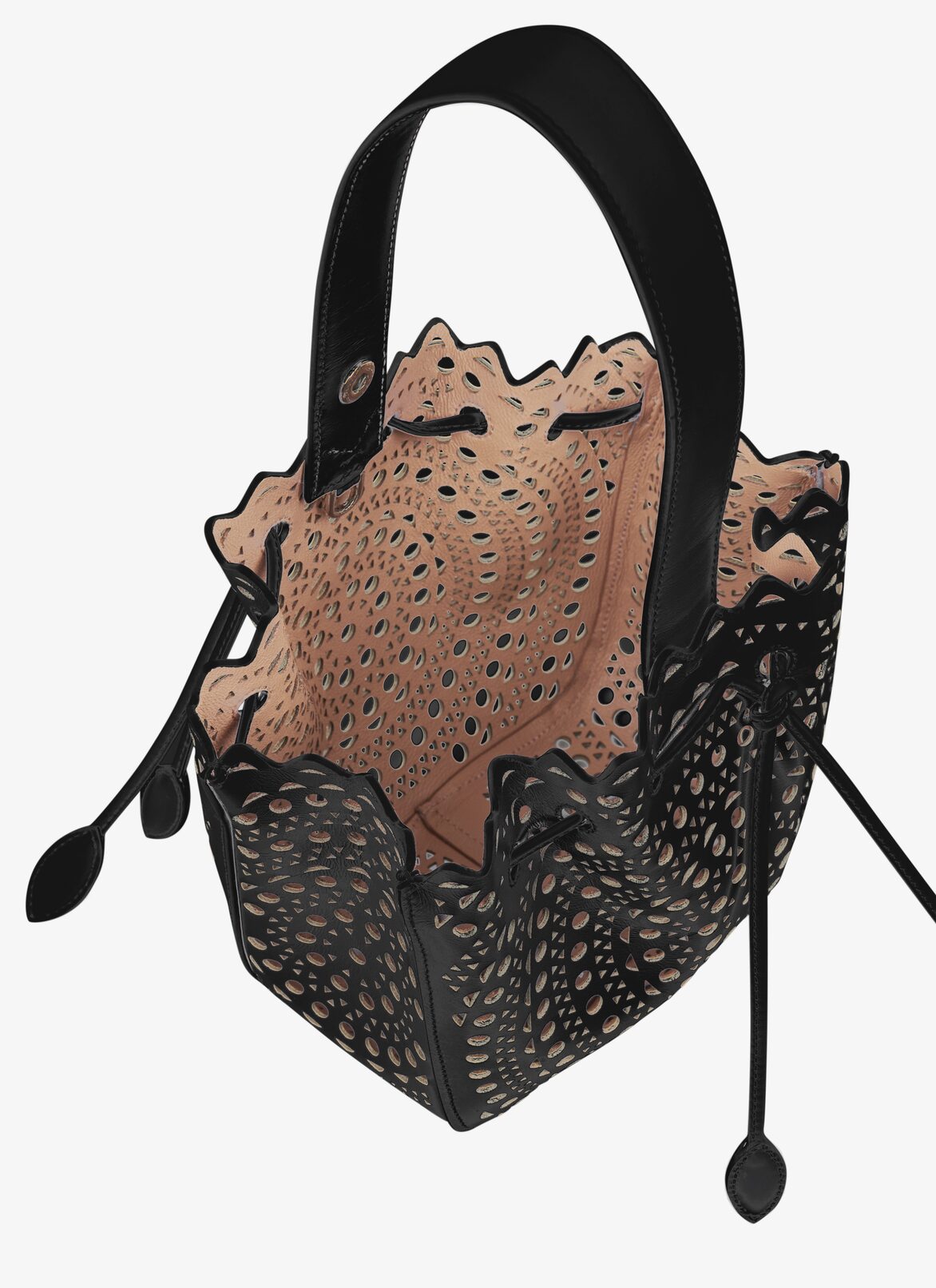 BOLSO ROSE MARIE DE PIEL DE BECERRO CON MOTIVO VIENNE ALAÏA NEGRO BOLSO ROSE MARIE DE PIEL DE BECERRO CON MOTIVO VIENNE